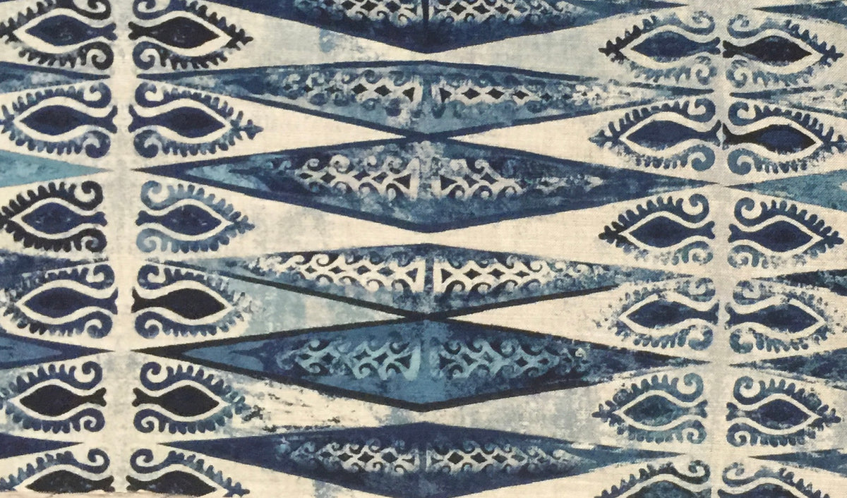 Zig Zag Mini Fabric by Botanica Trading in Indigo