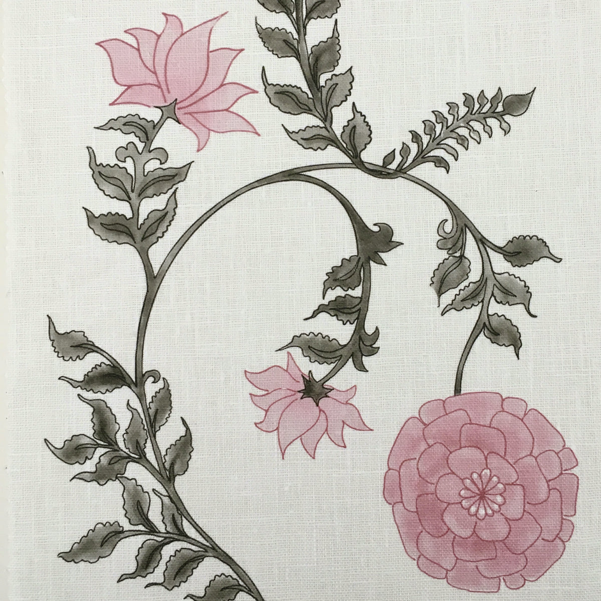 Poppy Stripe Fabric by Botanica Trading in Pink
