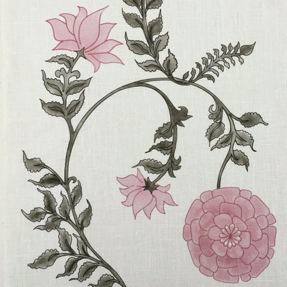 Poppy Stripe Fabric by Botanica Trading in Pink