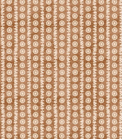 Fleuron Mini Stripe Wallpaper by Botanica Trading in Henna