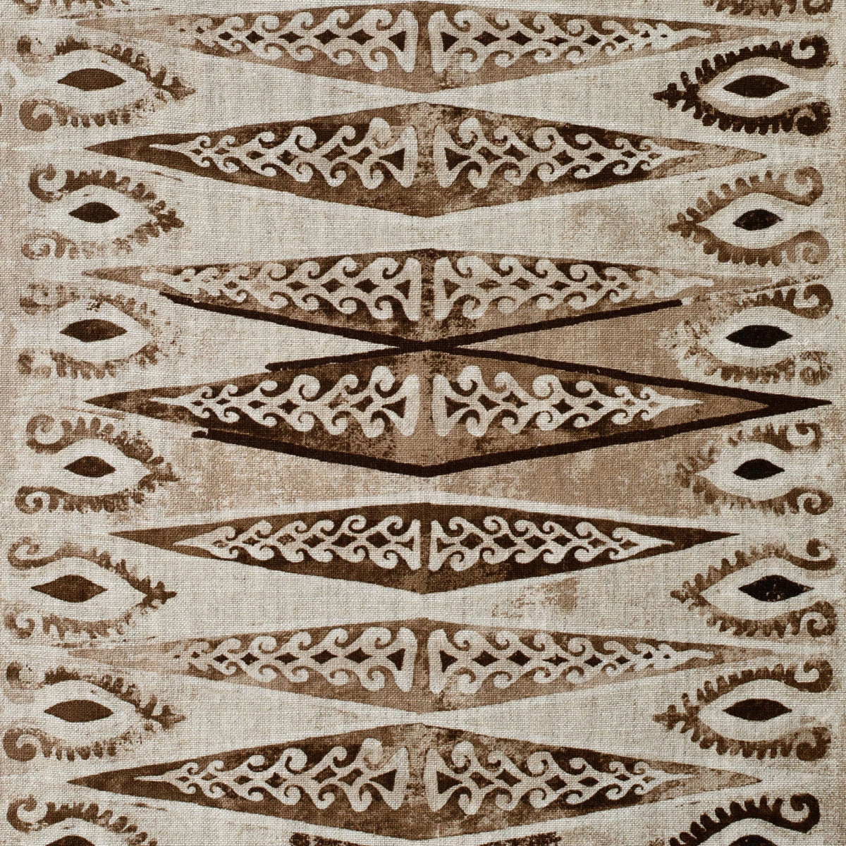 Zig Zag Mini Fabric by Botanica Trading in Coffee