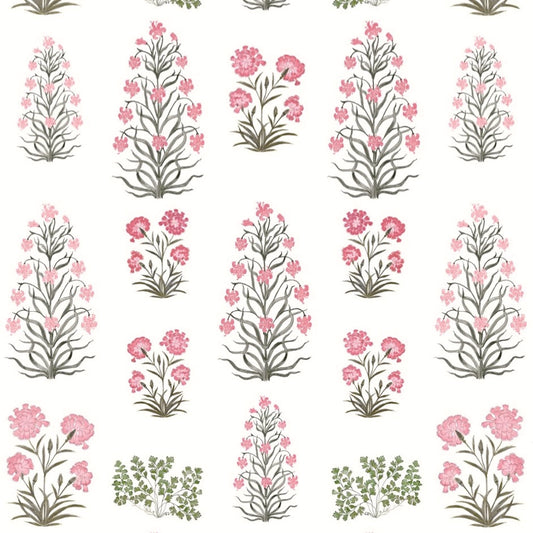 Mughal Meadow Fabric by Botanica Trading in Pink