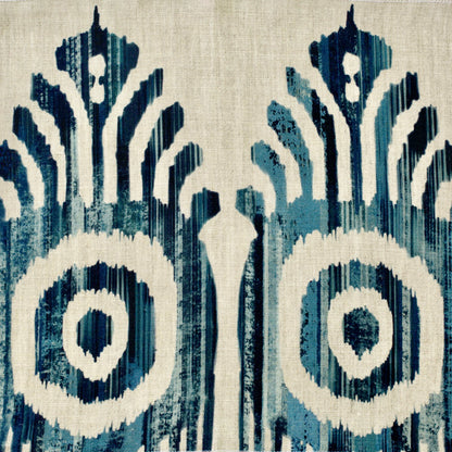 Serena Ikat Fabric by Botanica Trading in Indigo