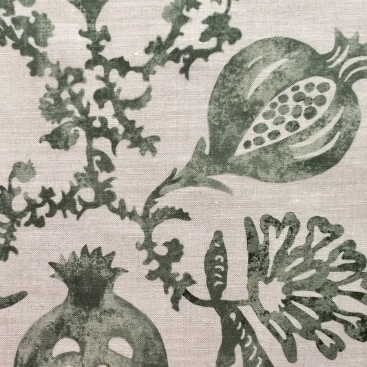 Pomegranate Fabric by Botanica Trading in Sage
