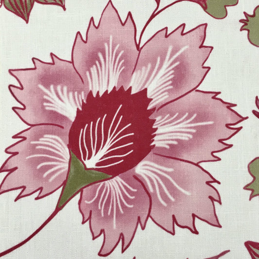 Floral Scroll Fabric by Botanica Trading in Pink