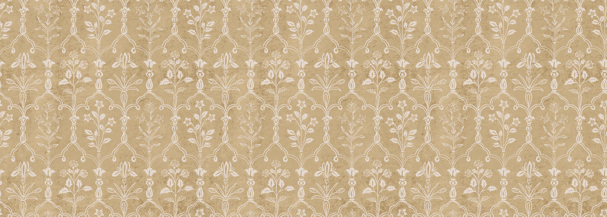 Agra Wallpaper by Botanica Trading in Ochre