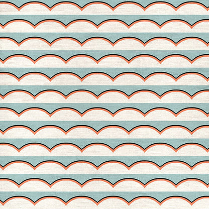 Scallops Fabric by Ottoline in Light Blue