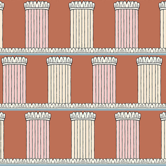 Pillars Wallpaper by Ottoline in Terra