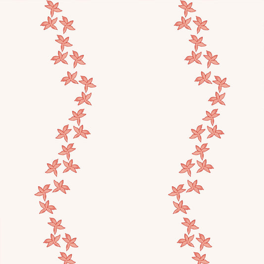 Guirlande Wallpaper by Ottoline in Coral
