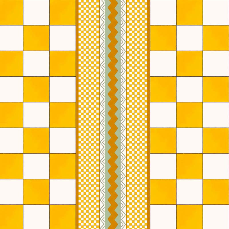 Double Check Wallpaper by Ottoline in Yellow