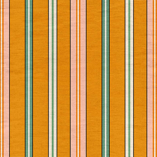 Sporty Stripes Outdoor Fabric by Ottoline in Saffron