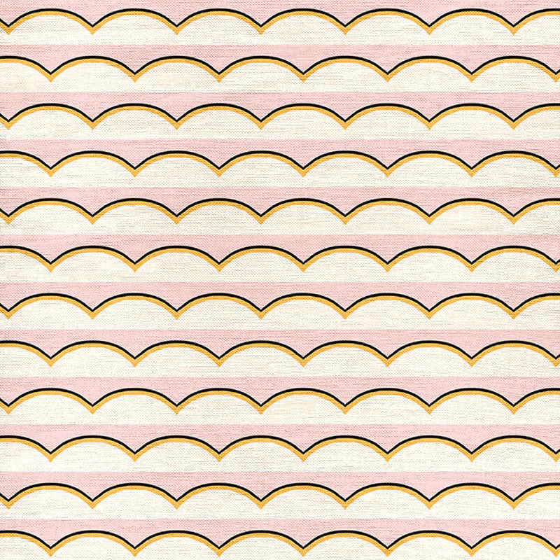 Scallops Fabric by Ottoline in Pink