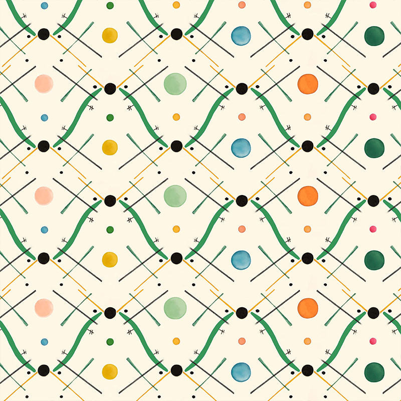 Improvisation Number 1 Wallpaper by Ottoline in Green