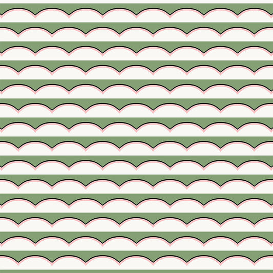 Scallops Wallpaper by Ottoline in Green
