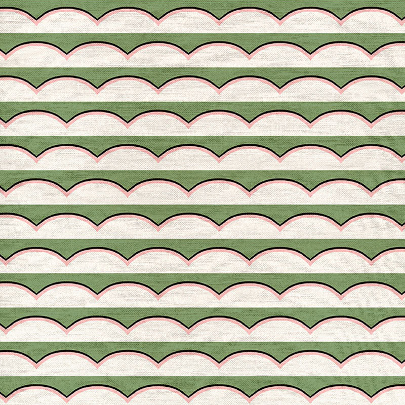 Scallops Fabric by Ottoline in Green