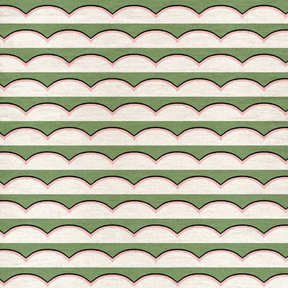 Scallops Fabric by Ottoline in Green