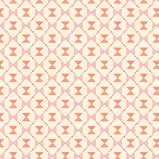 Bow Tie Quilt Wallpaper by Ottoline in Pink and Coral