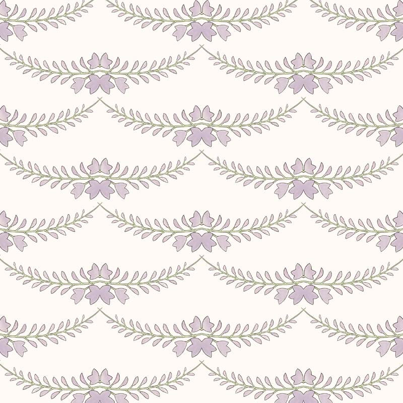 Wisteria Wallpaper by Ottoline in Lilac