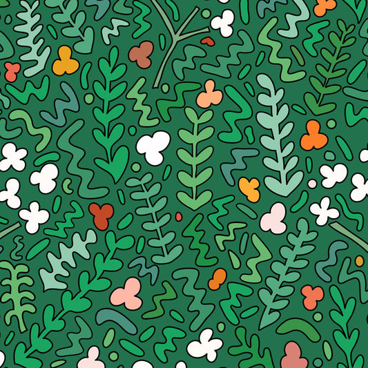 Fields of Joy Wallpaper by Ottoline in Green