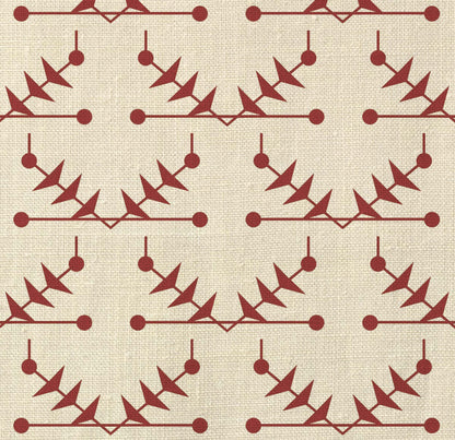 Atomic Trellis Fabric by Ottoline in Burgundy