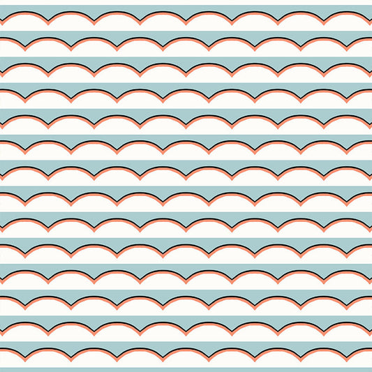 Scallops Wallpaper by Ottoline in Light Blue
