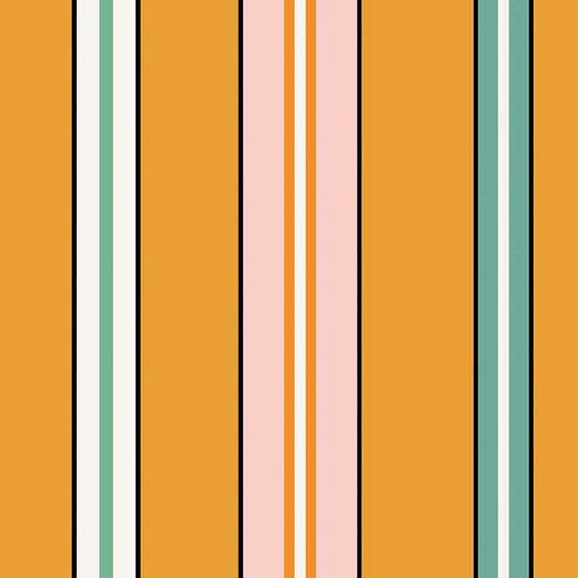 Sporty Stripes Wallpaper by Ottoline in Saffron