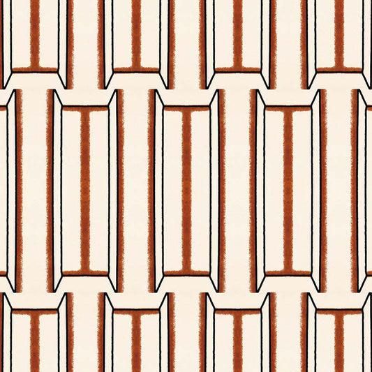 Tangier Wallpaper by Ottoline in White and Brown