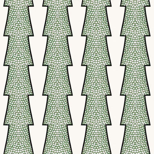 Spot and Arrow Wallpaper by Ottoline in Green