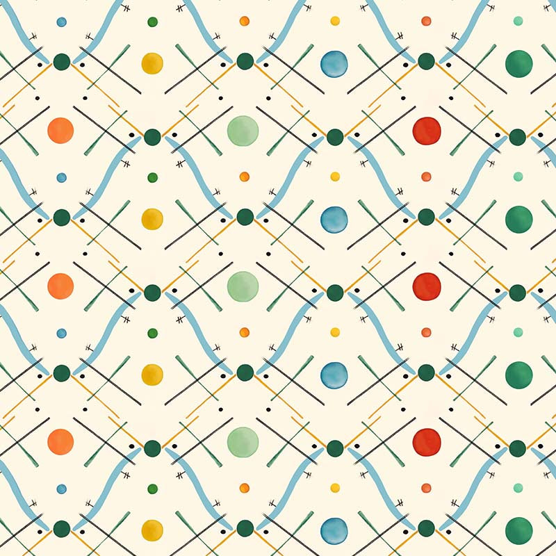 Improvisation Number 1 Wallpaper by Ottoline in Blue