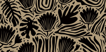 Abstract Blossoms Brown mural by Rebel Walls