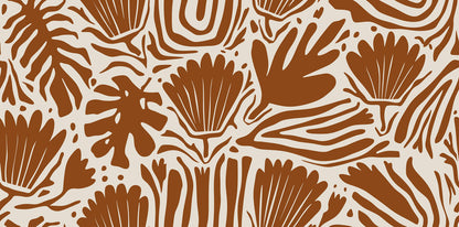 Abstract Blossoms Terracotta mural by Rebel Walls