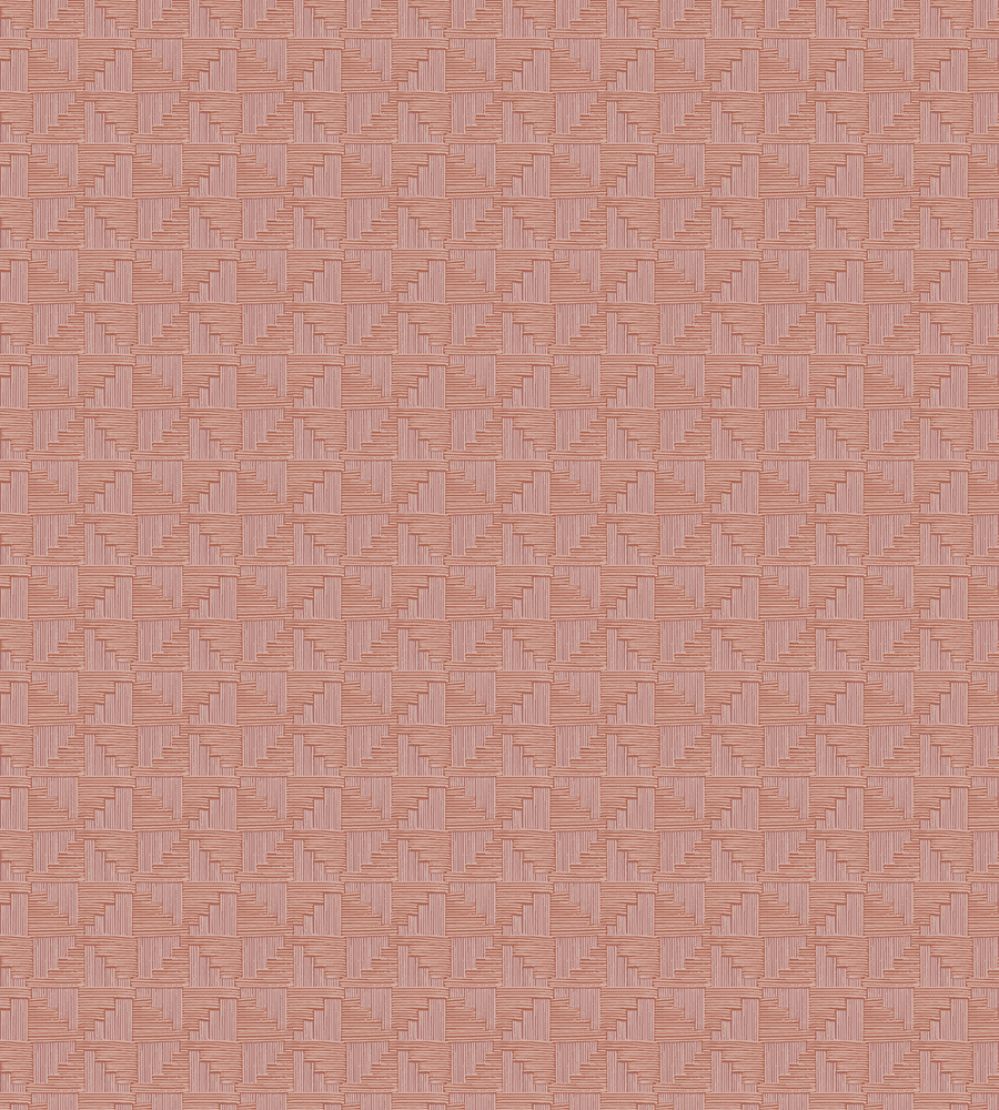 Abstract Check Wallpaper by Eijffinger Salmon