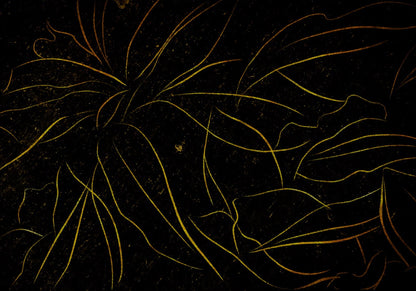 Abstract Flora mural by Coordonné in Black, flat pattern view