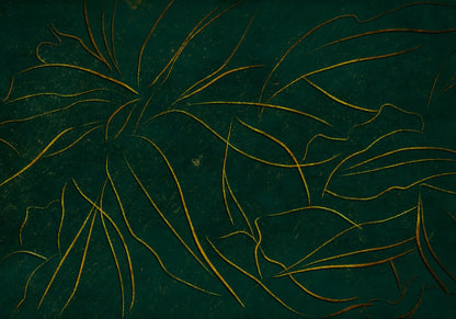 Abstract Flora mural by Coordonné in Emerald, flat pattern view