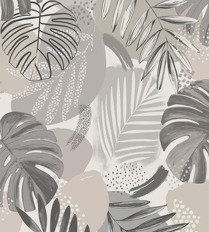 Abstract Jungle Wallpaper by Brand McKenzie Putty Grey