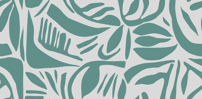 Abstract Leafs Turquoise mural by Rebel Walls