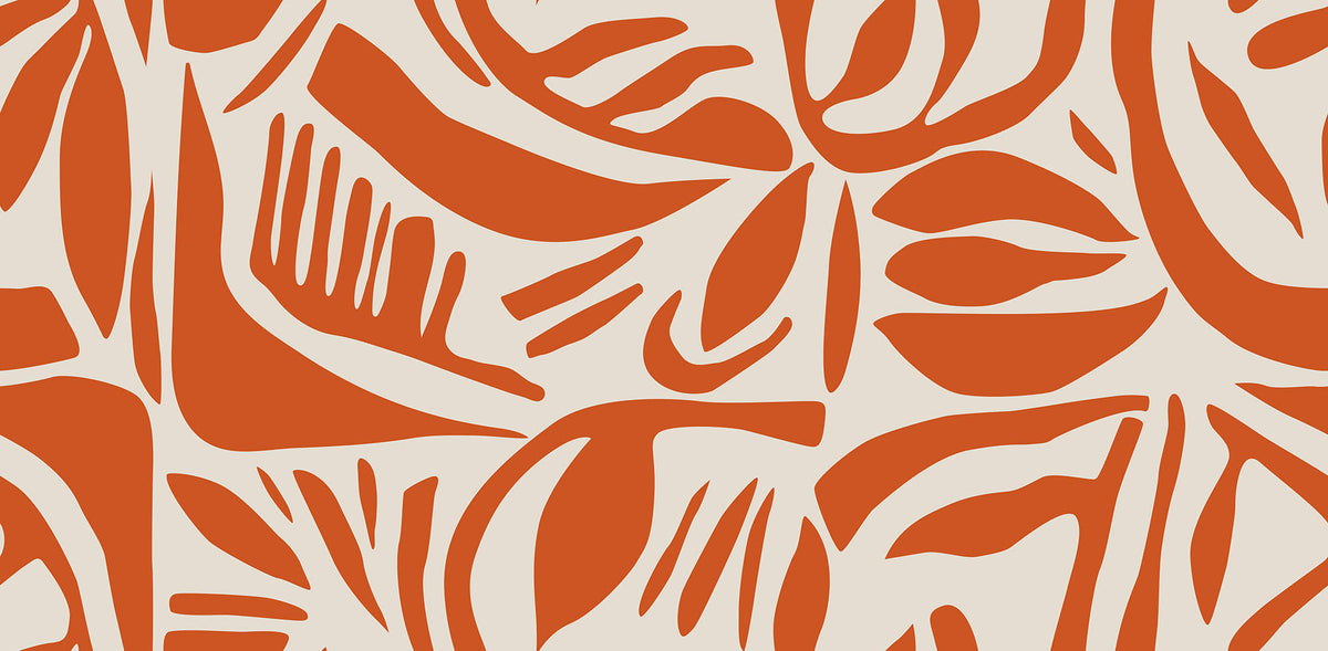 Abstract Leafs Terracotta mural by Rebel Walls