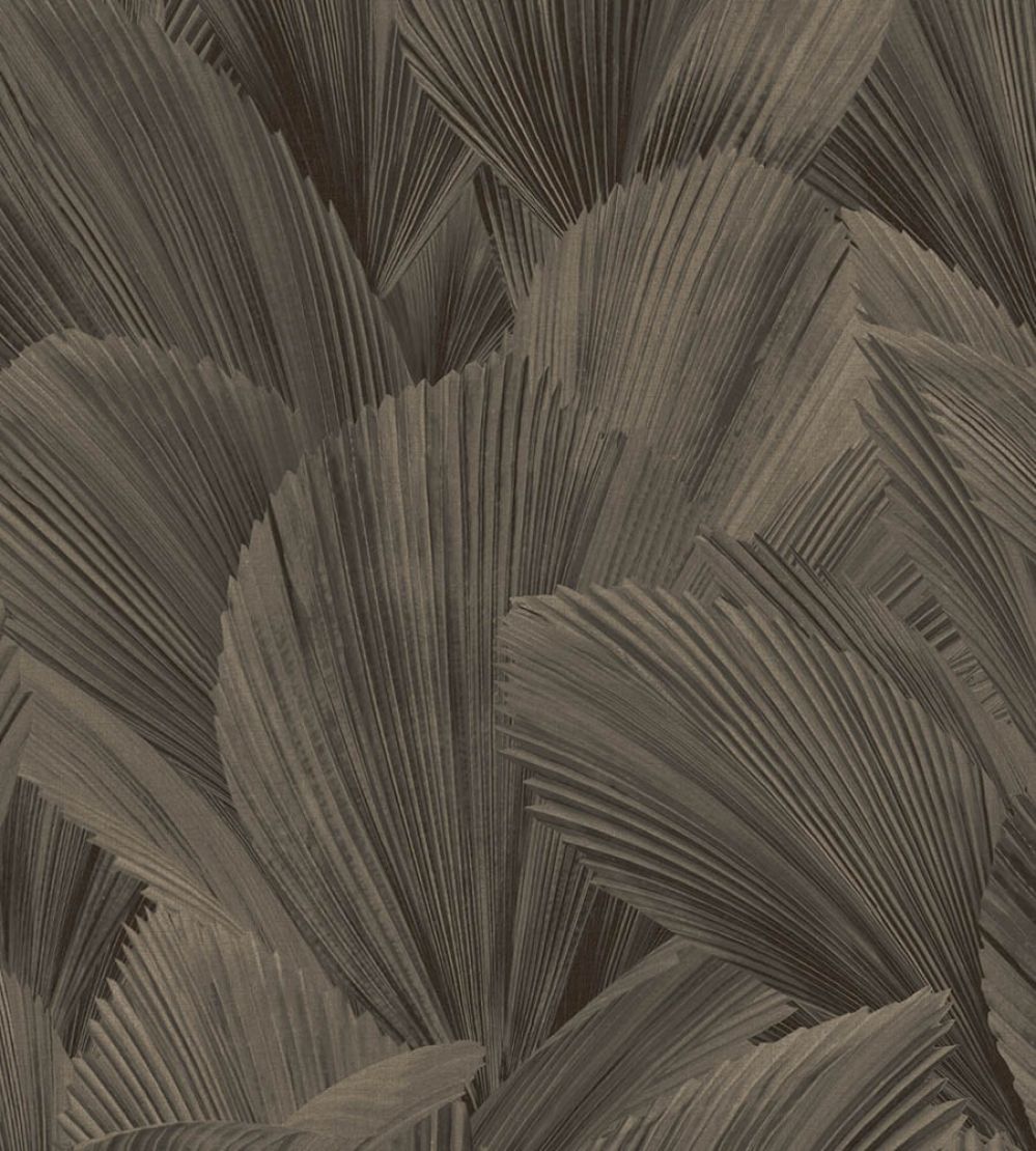 Abstract Leaves Wallpaper by Eijffinger Brown/Black