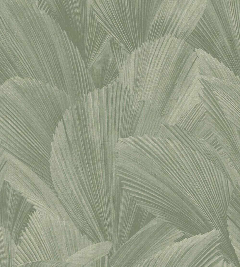 Abstract Leaves Wallpaper by Eijffinger Green