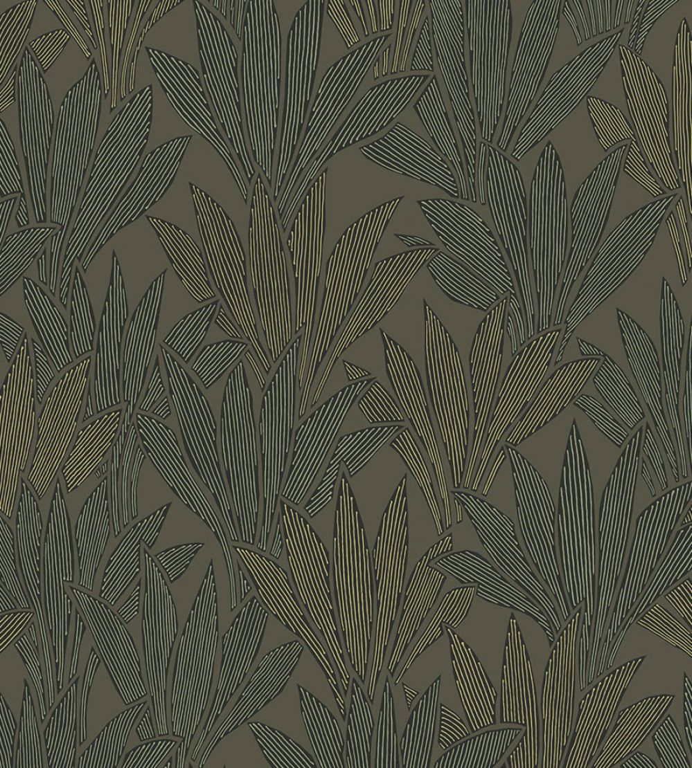 Abstract Palm Wallpaper by Eijffinger Dark Green