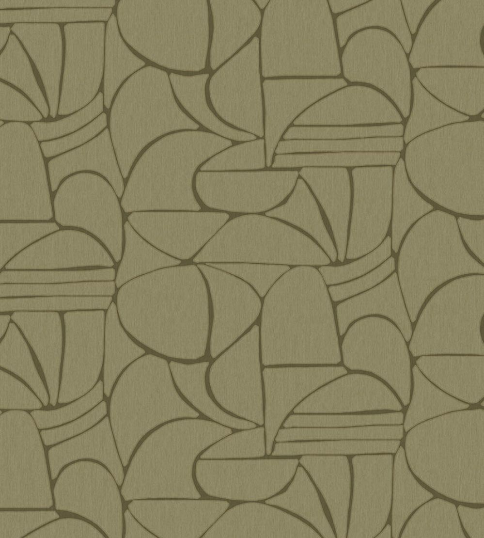 Abstract Pebble Mural by Eijffinger Green