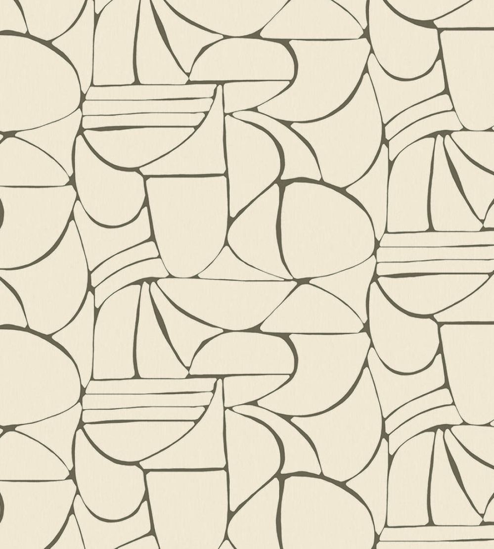 Abstract Pebble Mural by Eijffinger White/Cream
