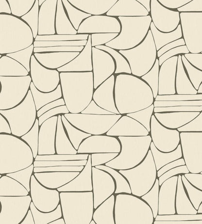Abstract Pebble Mural by Eijffinger White/Cream