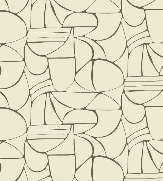 Abstract Pebble Mural by Eijffinger White/Cream