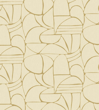 Abstract Pebble Mural by Eijffinger Yellow/Ocher
