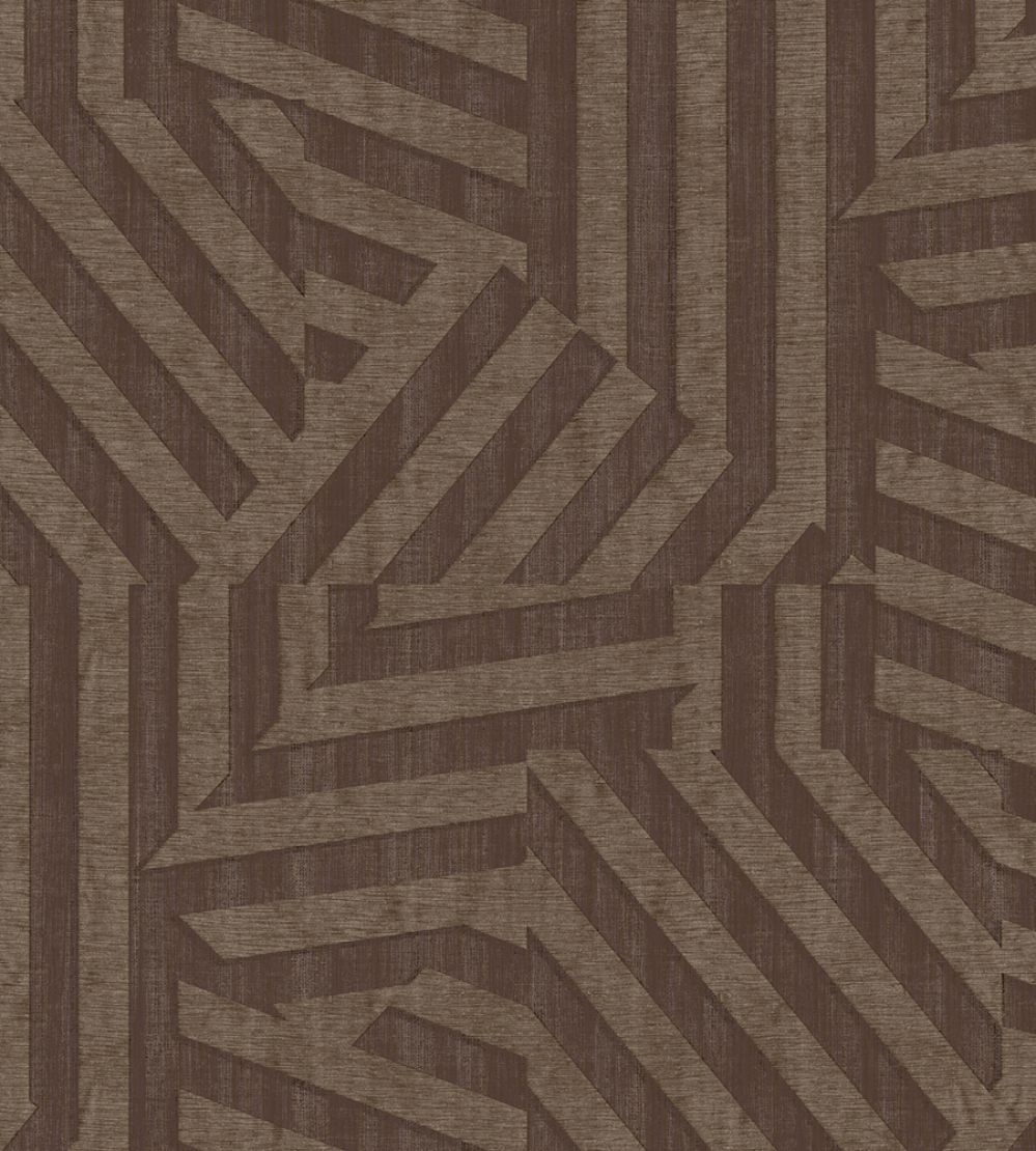 Abstract Stripe Wallpaper by Eijffinger Chocolate