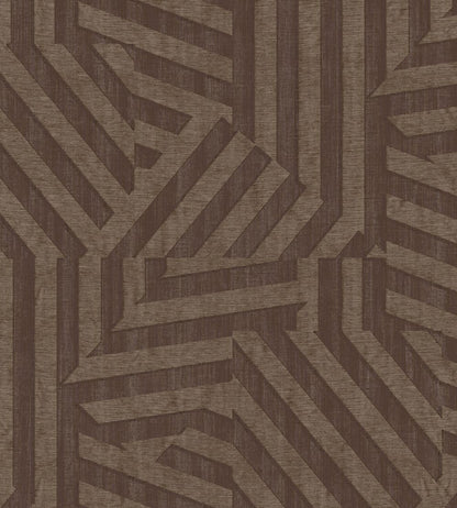 Abstract Stripe Wallpaper by Eijffinger Chocolate