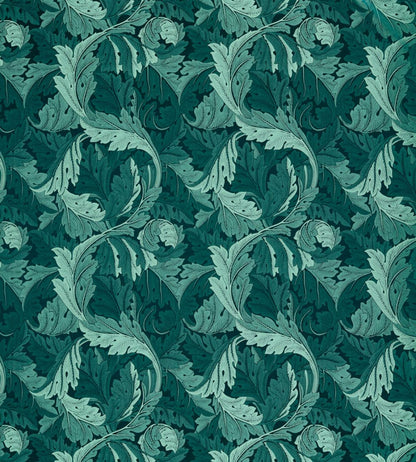 Acanthus Jacquard Fabric by Clarke & Clarke Teal