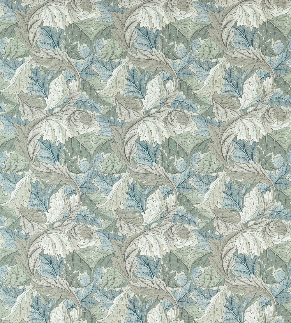 Acanthus Outdoor Fabric by Morris & Co Mineral Blue/Linen