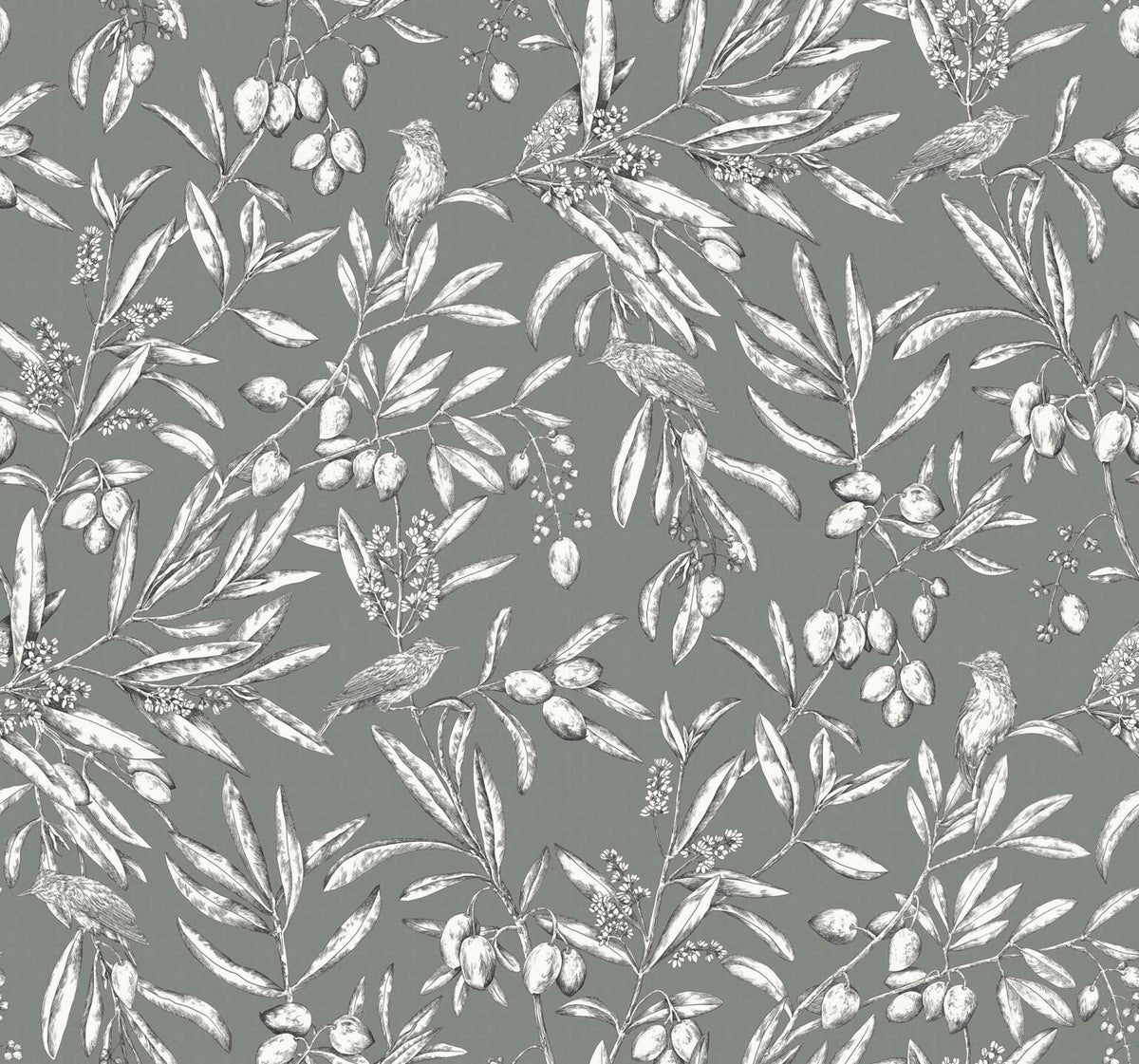 Aceituna wallpaper by Coordonné in Celadón, flat pattern view